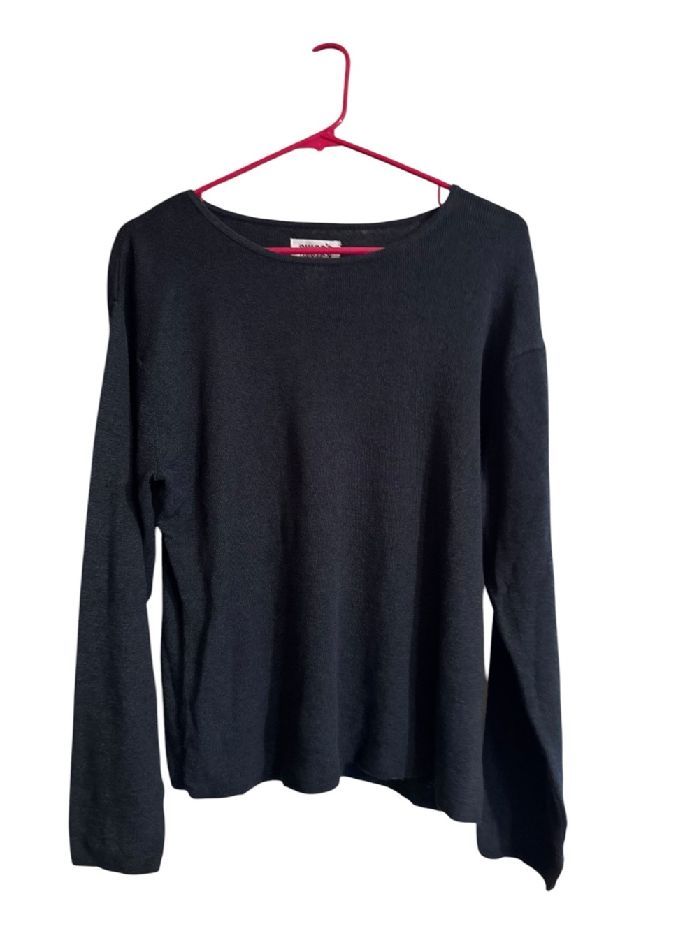 Chicos Design Charcoal Linen Blend Knit Sweater Size 3 (16)